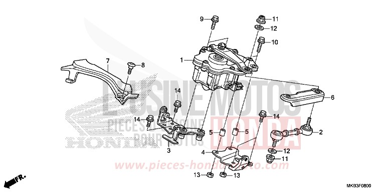 AMORTIS. DIRECTION de CBR1000RR "Fireblade" ROSS WHITE (NH196) de 2015